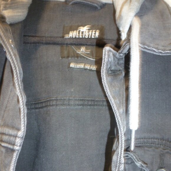 Hollister Men's Black Camo Hooded Denim Jacket - XL - Picture 4 of 12